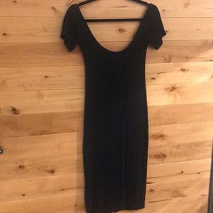 Simple slightly off the shoulder black dress